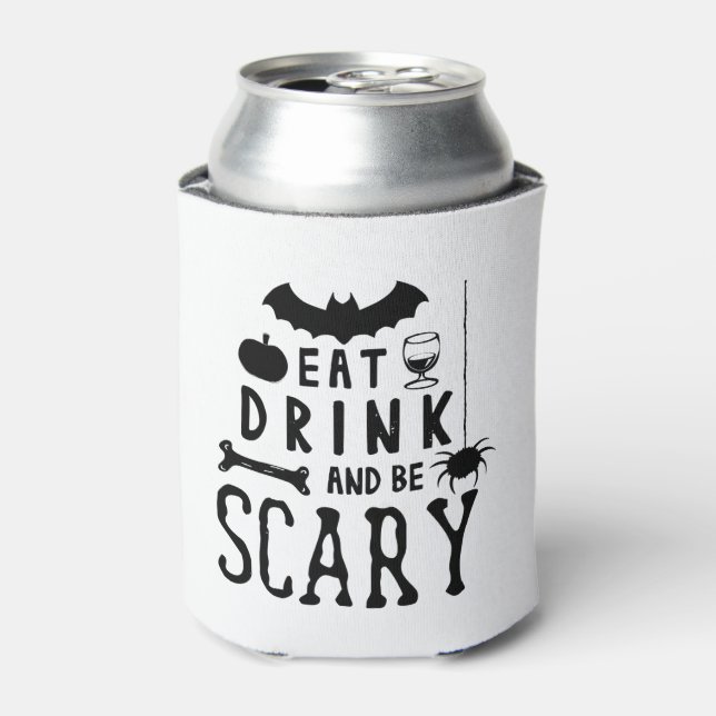 eat drink and be scary halloween can cooler (Can Front)