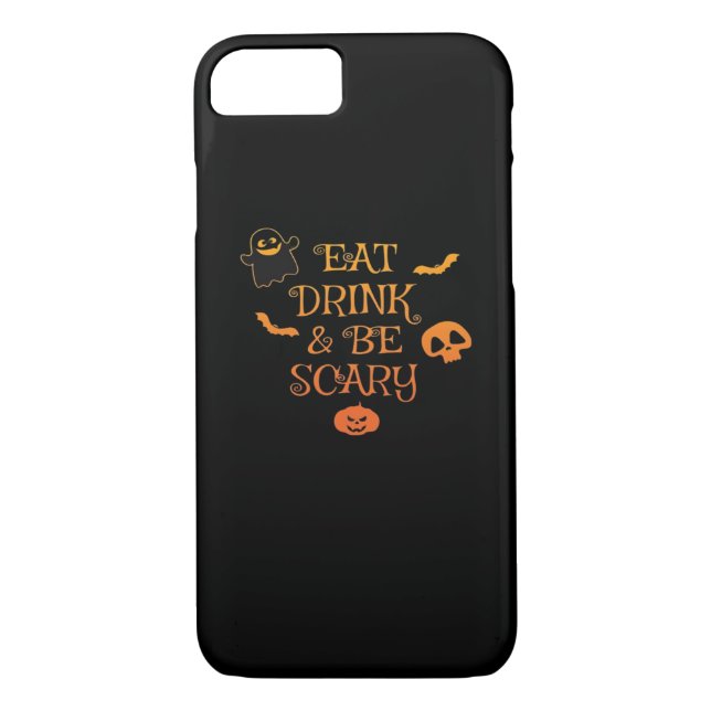 Eat Drink And Be Scary Halloween Classic Retro Sty Case-Mate iPhone Case (Back)