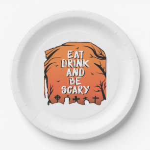 Eat Drink And Be Scary Halloween Design Creative S Paper Plate