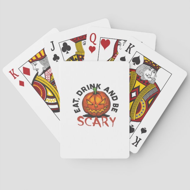 Eat Drink And Be Scary Halloween Design Playing Cards (Back)