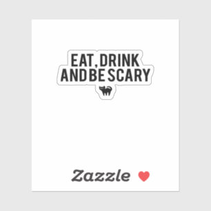 Eat Drink And Be Scary Halloween Fan Text Art Crea