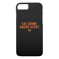 Eat Drink And Be Scary Halloween Fan Text Art Esse