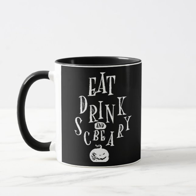 Eat Drink And Be Scary Halloween Funny  Mug (Left)