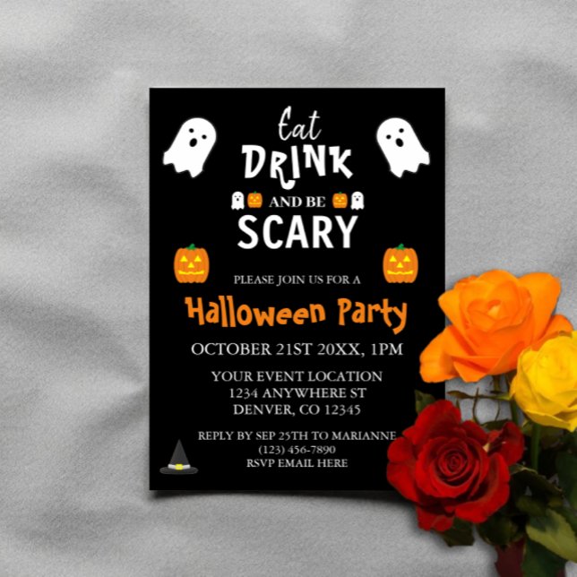 Eat, Drink and Be Scary Halloween Invitation (Creator Uploaded)
