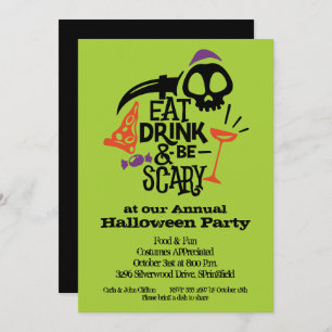 Eat Drink and Be Scary Halloween Invitation