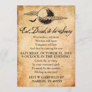 Eat, Drink, and Be Scary Halloween Invitation