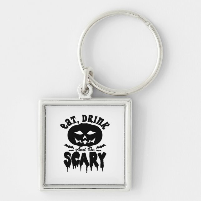 Eat Drink And Be Scary Halloween Light Cool Unique Key Ring (Front)