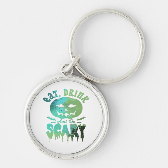 Eat Drink And Be Scary Halloween Light Key Ring (Front)