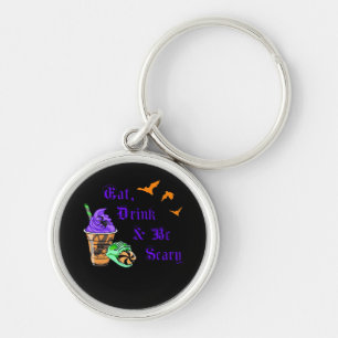Eat Drink And Be Scary Halloween Minimal Clean Key Ring
