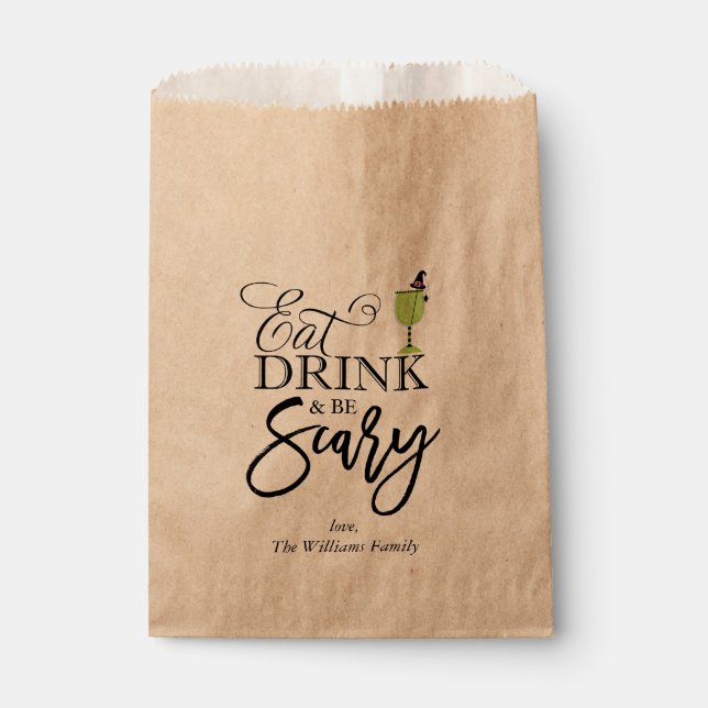"Eat, Drink and Be Scary" Halloween Party Favour Bags (Front)