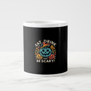 Eat Drink And Be Scary Halloween Party Funny Trend Large Coffee Mug