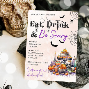 Eat Drink And Be Scary Halloween Party Invitation