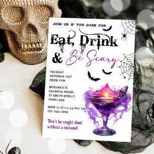 Eat Drink And Be Scary Halloween Party Invitation