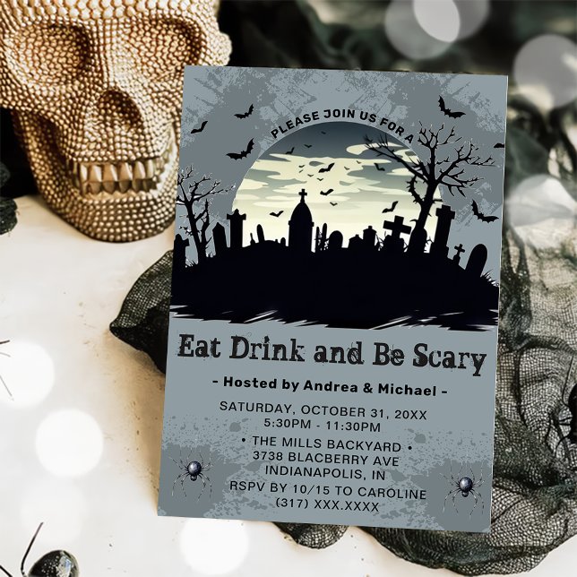 Eat Drink And Be Scary Halloween Party  Invitation (Creator Uploaded)