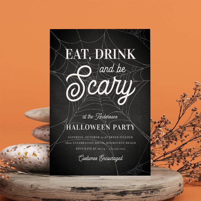 Eat, Drink and Be Scary Halloween Party Invitation (Creator Uploaded)