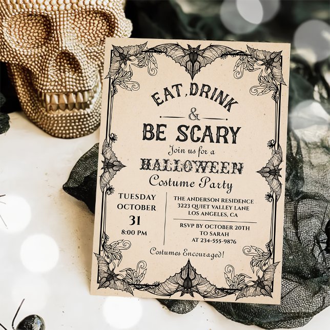 Eat Drink And Be Scary Halloween Party  Invitation (Creator Uploaded)