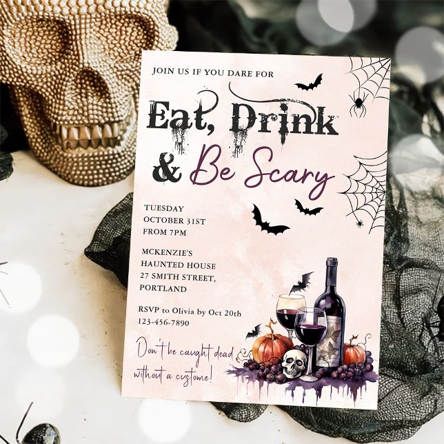 Eat Drink And Be Scary Halloween Party Invitation (Creator Uploaded)