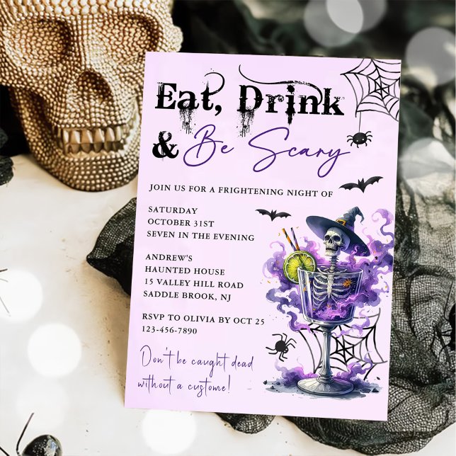 Eat Drink And Be Scary Halloween Party  Invitation (Creator Uploaded)