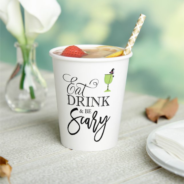 "Eat, Drink and Be Scary" Halloween Party Paper Cu Cups (Insitu)