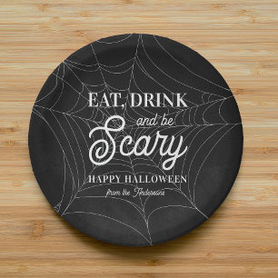 Eat, Drink and Be Scary Halloween Party Paper Plate