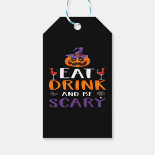 Eat Drink And Be Scary Halloween Party Witch Drink Gift Tags