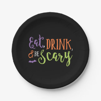 Eat Drink and Be Scary Halloween Plates