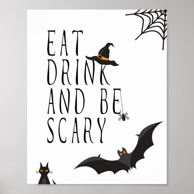 Eat Drink and Be Scary - Halloween Poster (Front)