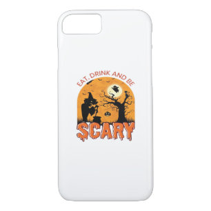 Eat Drink And Be Scary Halloween Scene Vintage Gra Case-Mate iPhone Case