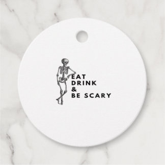 Eat Drink And Be Scary Halloween Skeleton Vintage Favour Tags