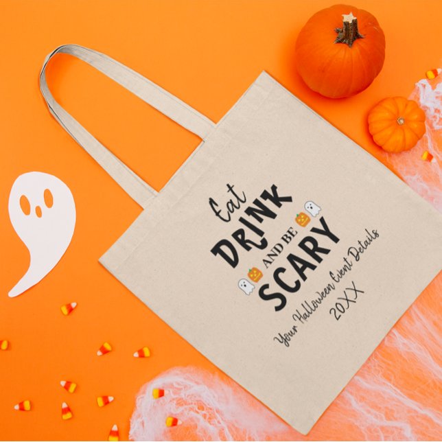Eat, Drink and Be Scary Halloween Tote Bag (Creator Uploaded)