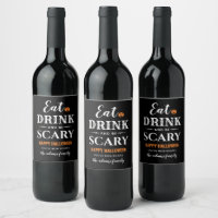 Eat Drink and Be Scary Halloween White Typography