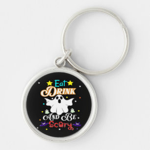 Eat Drink And Be Scary Happy Halloween Day Key Ring