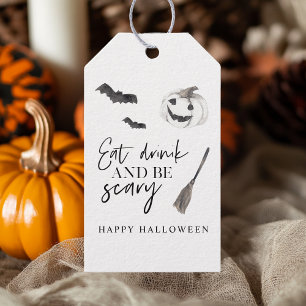 Eat Drink And Be Scary Happy Halloween Gift Tags