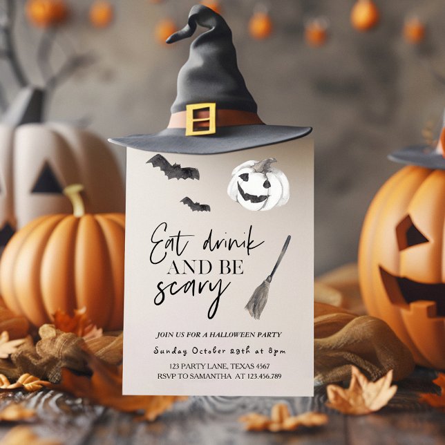 Eat Drink And Be Scary | Happy Halloween Invitation (Creator Uploaded)