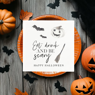 Eat Drink And Be Scary Happy Halloween Napkin