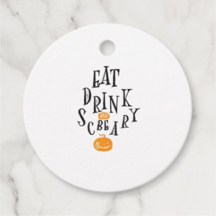 Eat Drink And Be Scary Happy Halloween Vintage Coo Favour Tags
