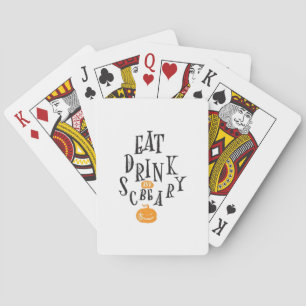 Eat Drink And Be Scary Happy Halloween Vintage Coo Playing Cards