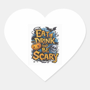Eat, Drink, and Be Scary Heart Sticker