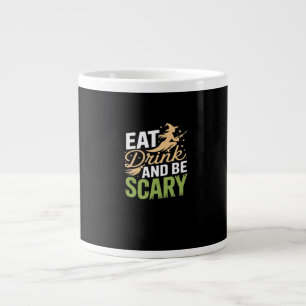 Eat Drink And Be Scary Minimal Clean Large Coffee Mug