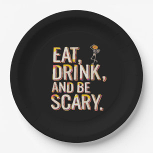 Eat Drink And Be Scary Minimal Clean Paper Plate