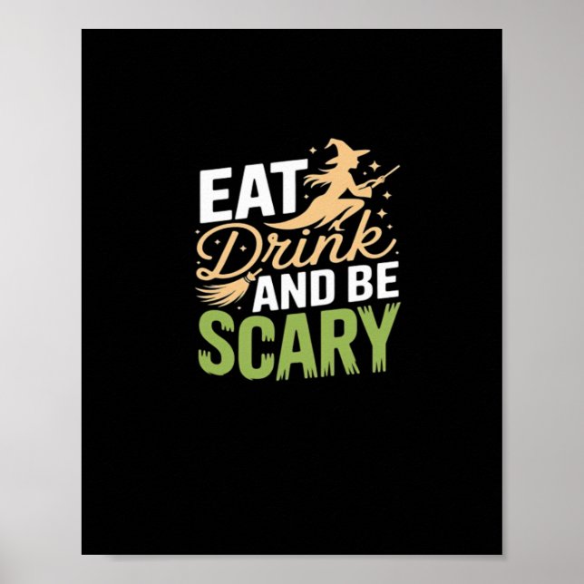 Eat Drink And Be Scary Minimal Clean Poster (Front)
