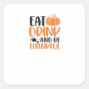 Eat Drink And Be Scary Minimal Clean Square Sticker