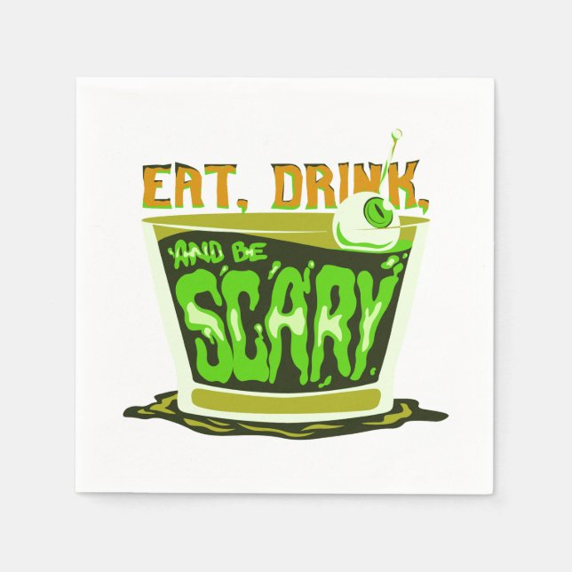 Eat drink and be scary napkin (Front)