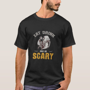 Eat Drink And Be Scary Reaper Minimal Clean T-Shirt
