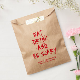 Eat drink and be scary red blood custom Halloween Favour Bags