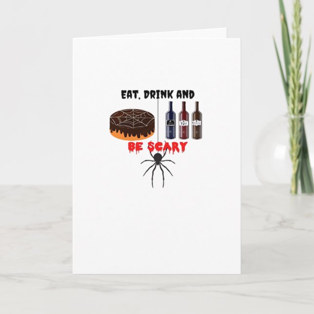 Eat Drink And Be Scary Retro Classic Card (Front)