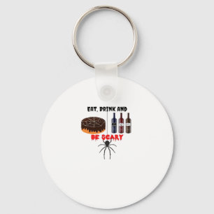 Eat Drink And Be Scary Retro Classic Key Ring