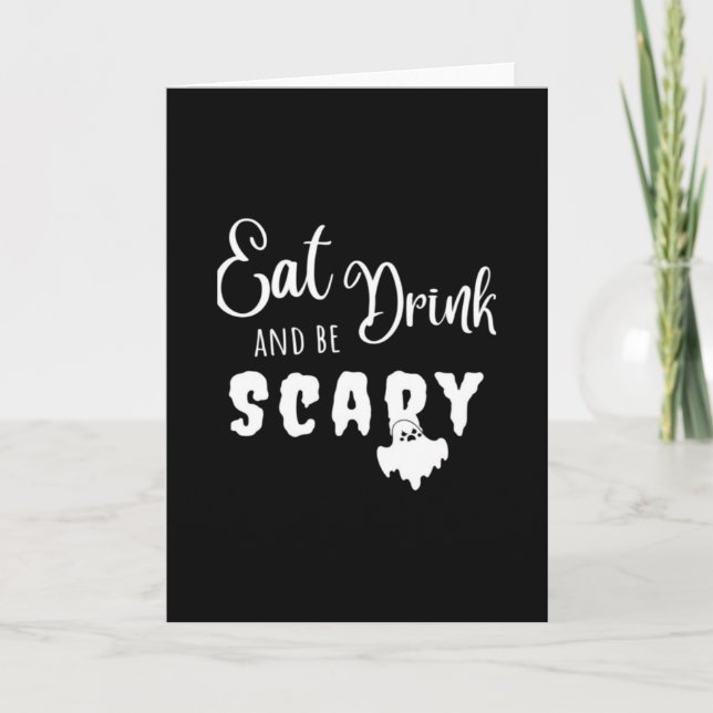 Eat Drink And Be Scary Retro Graphic Card (Front)