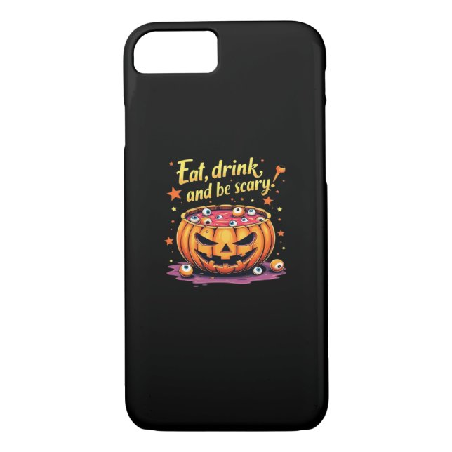 Eat, Drink, and Be Scary Scary Movie Night Hallowe Case-Mate iPhone Case (Back)