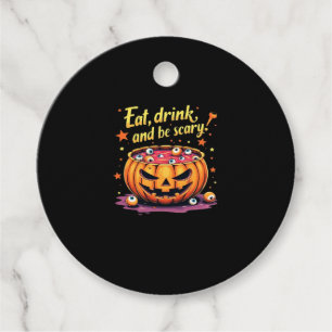 Eat, Drink, and Be Scary Scary Movie Night Hallowe Favour Tags